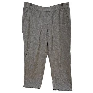 Sonoma Goods For Life Olive Green Linen Blend Pull On Pants L‎ #333